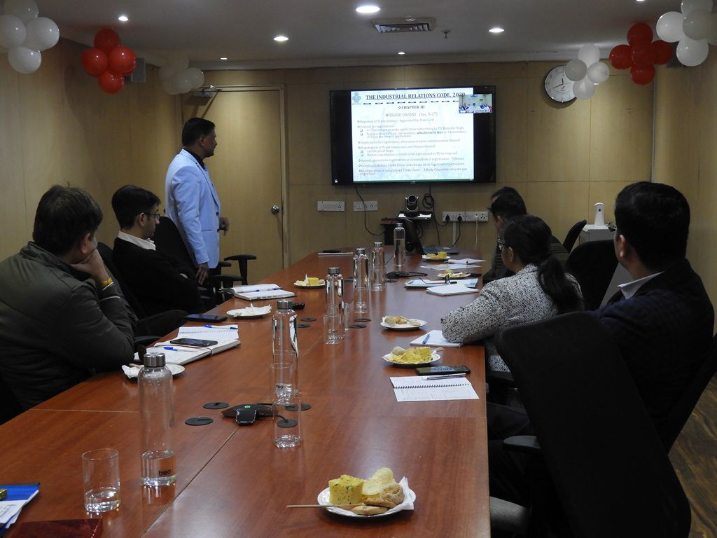 Training Session on Industrial Relation Code 2020 by Mr. Abhaya Kumar Mahapatro, General Manager (HR & Administration), Bank Note Paper Mill India Pvt Ltd.